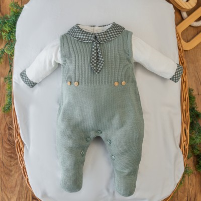 Saída de Maternidade Gravatinha - Verde Manta Luxo